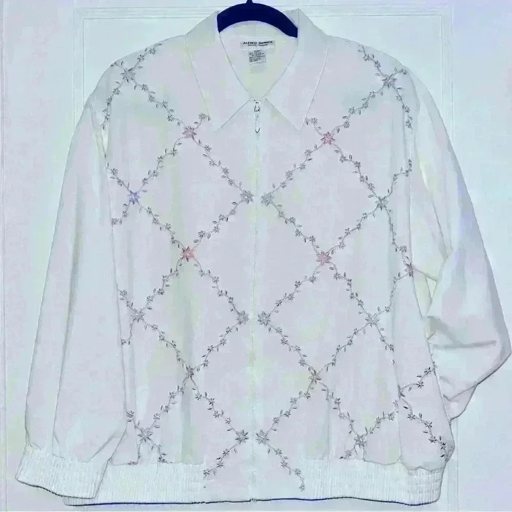 Vintage Alfred Dunner Zip Up Long Sleeve